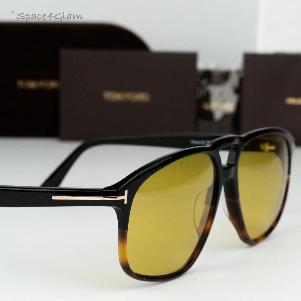 Tom Ford Women Sunglasses Black Havana Brown Square FT1000/S 05E PIERRE-02 NEW